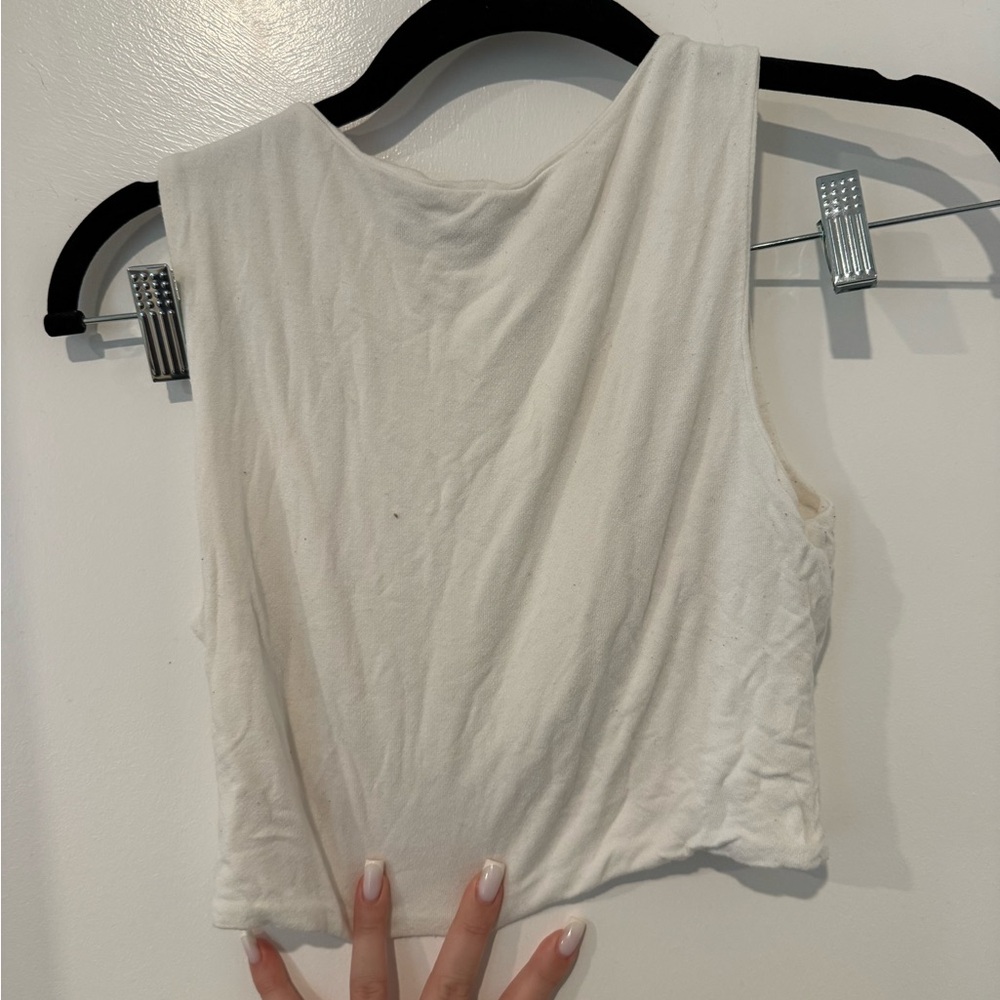 Naked Wardrobe Ivory Twist Front Crop Top - Picture 2 of 2